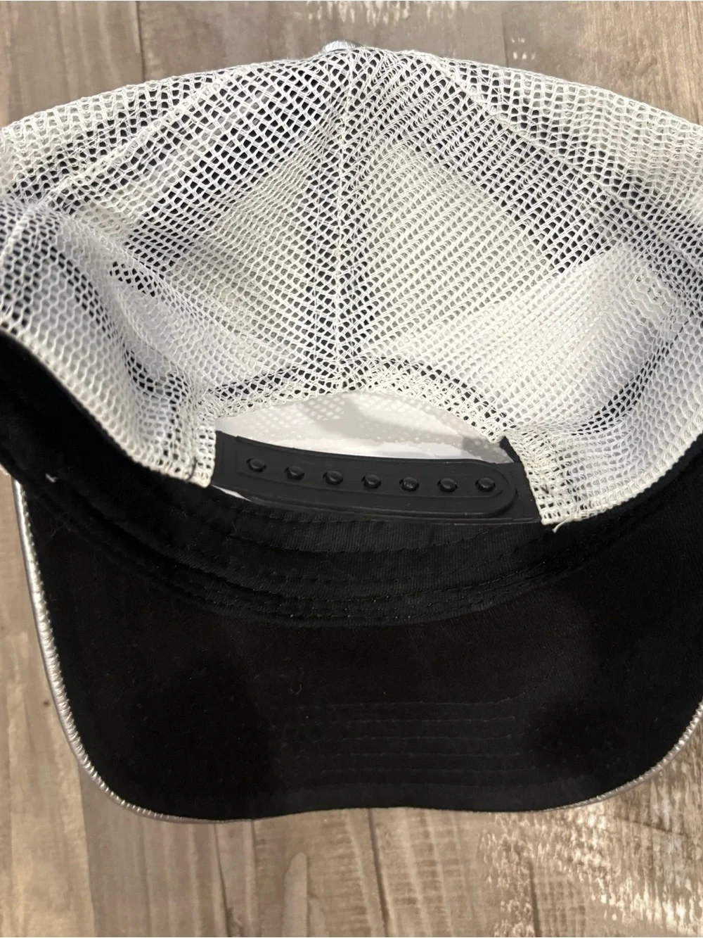 NASA Space Logo Embroidered Silver Shiny Trucker Hat Cap White Mesh SnapBack